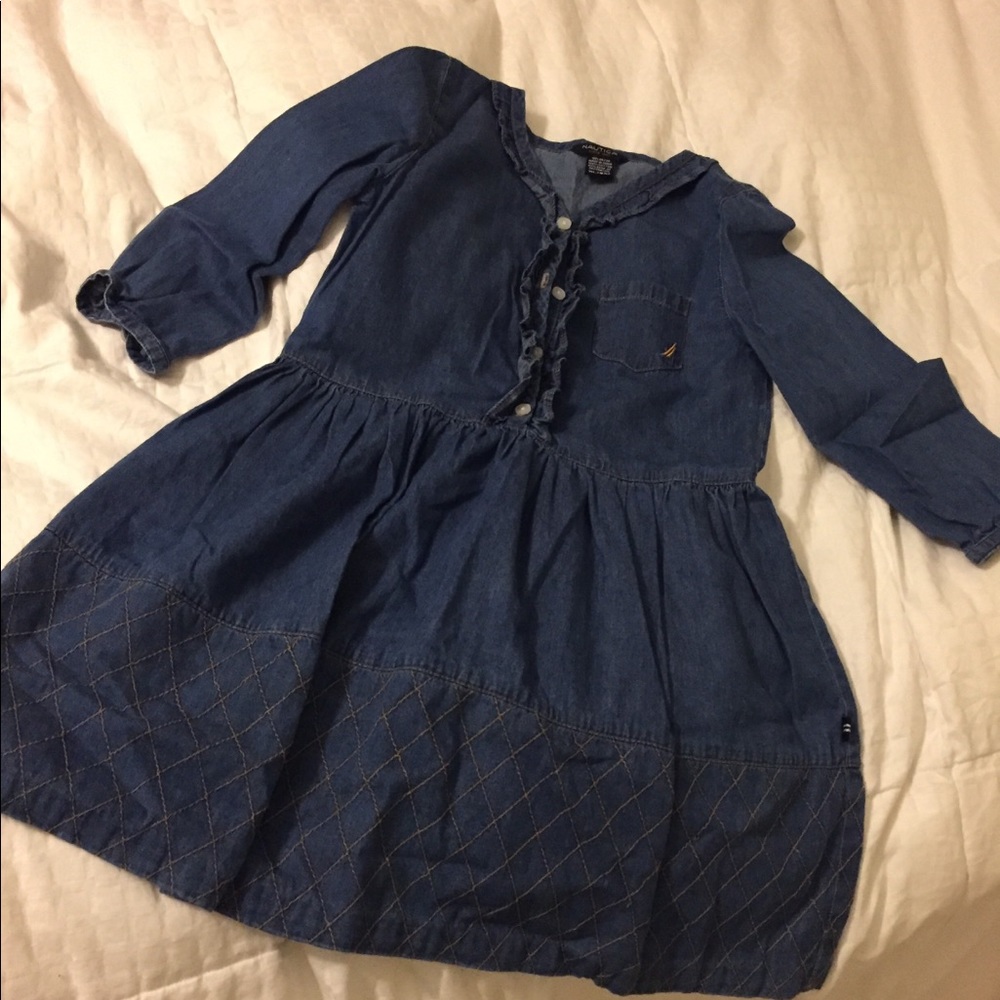 Nautica Girls denim/chambray dress